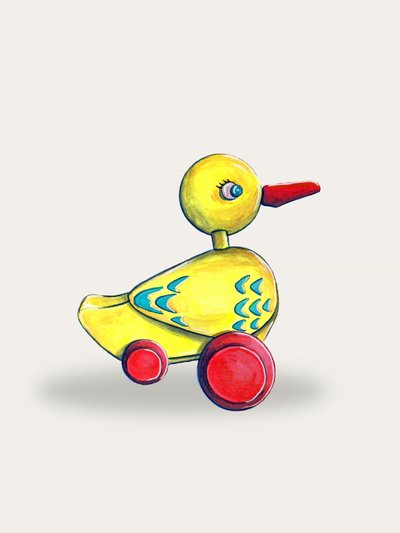 Jouet canard jaune rigolo - Renee Machan Cottagecore Artist