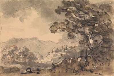 Paysage avec château au loin - Rev. William Gilpin