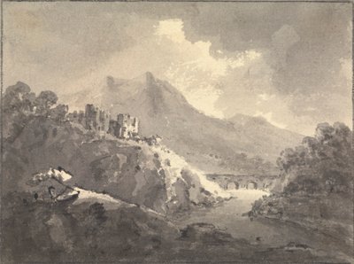 Paysage avec un château et un pont - Rev. William Gilpin
