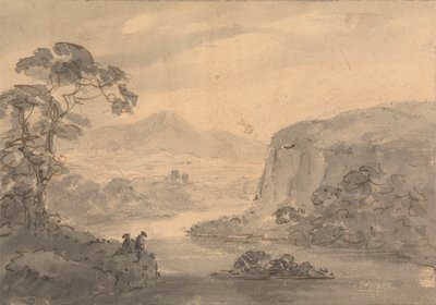Paysage montagneux avec deux figures surplombant un lac - Rev. William Gilpin