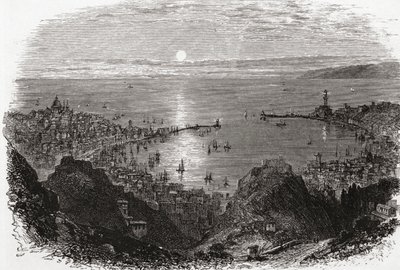 Vue de Gênes, Italie du Nord à la fin du XIXe siècle. De 