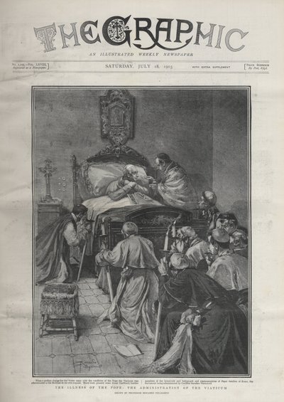 LA MALADIE DU PAPE - LA MALADIE DU PAPE. Le pape Léon XII malade, recevant les cardinaux, 14 juillet - Riccardo Pellegrini