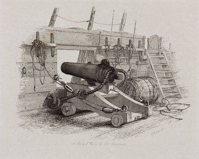 Une brigantine de guerre de 12 livres Carronade - John Pardon