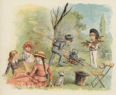 Enfants préparant un pique-nique - Richard Andre