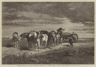 Chargement de sable-Pas de Calais, temps menaçant, de l