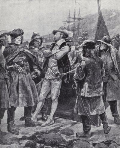 Sir Humphrey Gilbert découvrant Terre-Neuve - Richard Caton II (after) Woodville