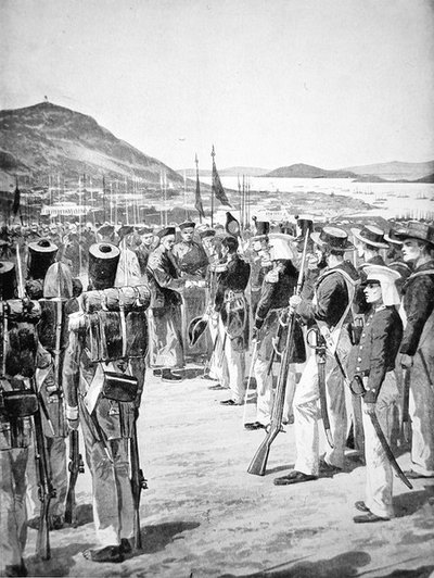 La cession de Hong Kong aux Britanniques en 1841 - Richard Caton Woodville