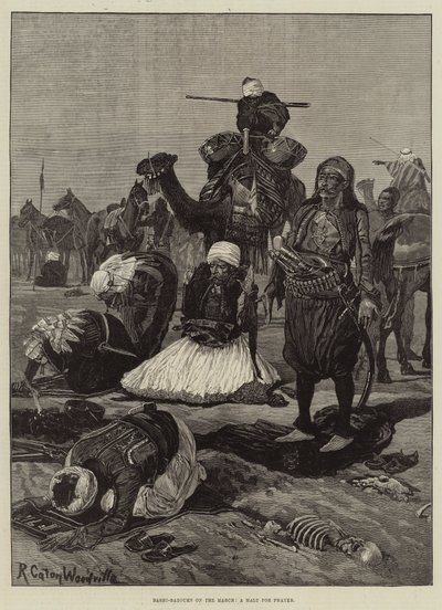 Bachi-bouzouks en marche, une halte pour la prière - Richard Caton Woodville junior