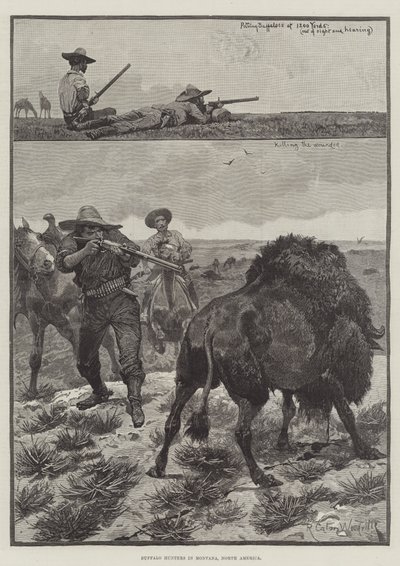 Chasseurs de bisons au Montana, Amérique du Nord - Richard Caton Woodville junior