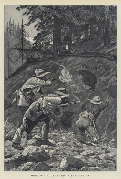 Chasse à Old Ephraim dans les Rocheuses - Richard Caton Woodville junior