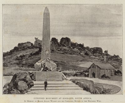Monument prévu à Zimbabye, Afrique du Sud, en mémoire du Major Allan Wilson et de ses camarades, tués dans la guerre des Matabili - Richard Caton Woodville junior