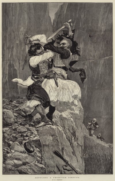 Régler un différend frontalier - Richard Caton Woodville junior