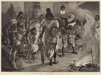 La guerre au Soudan, un derviche prêchant la guerre sainte aux chefs arabes - Richard Caton Woodville junior