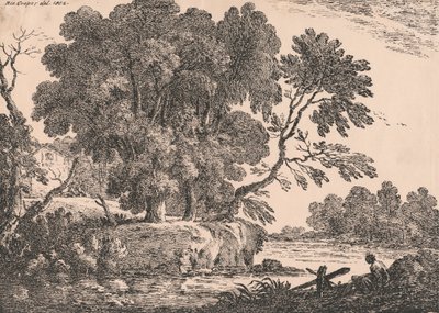 Paysage avec groupe d