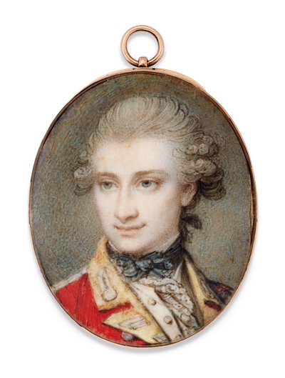 Major General John Scott, en uniforme écarlate avec des parements jaunes - Richard Cosway