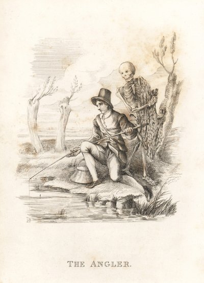 Le squelette de la Mort et le pêcheur, 1827 (gravure) - Richard Dagley