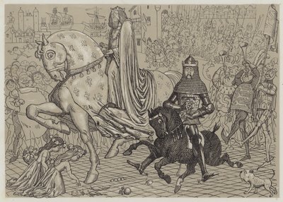 Édouard le Prince Noir, avec son prisonnier le roi Jean de France, entrant à Londres - Richard Doyle