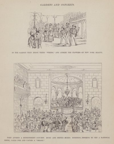 Page du Tour américain de Messieurs Brown, Jones et Robinson (gravure) - Richard Doyle