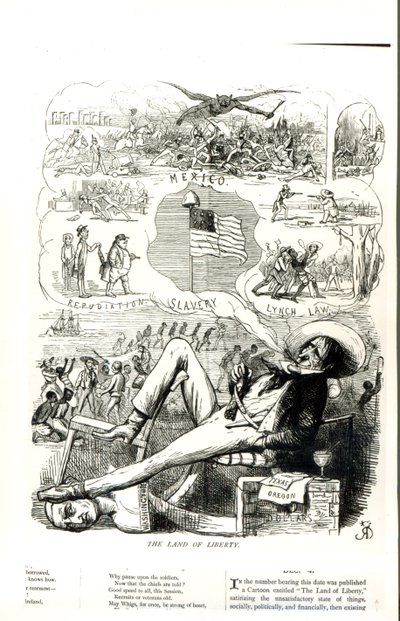 La terre de la liberté", dessin humoristique de Punch Magazine - Richard Doyle