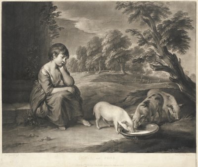 Une fille et des cochons - Richard Earlom