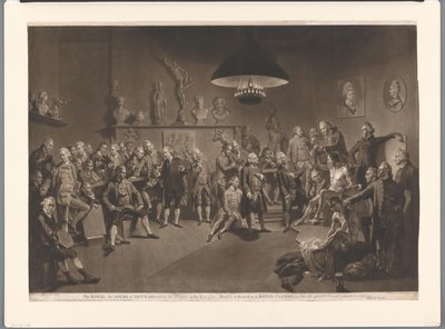 Membres de la Royal Academy dans un intérieur avec modèle masculin nu, 1768 - Richard Earlom