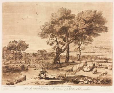 Liber Veritatis : No. 135, Un Paysage, avec Bâtiments, Mercure Volant le Bétail d