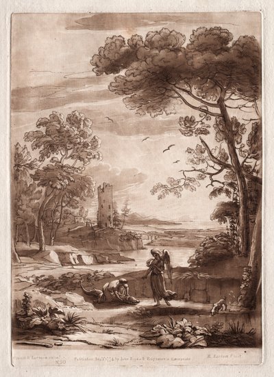 Liber Veritatis : No. 50, Une scène de rivière avec Tobie et l
