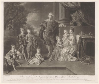 Portrait de George III, roi du Royaume-Uni, et de sa famille - Richard Earlom