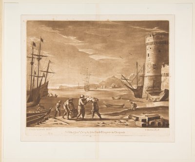 Port avec marins chargeant des marchandises, 1774 - Richard Earlom