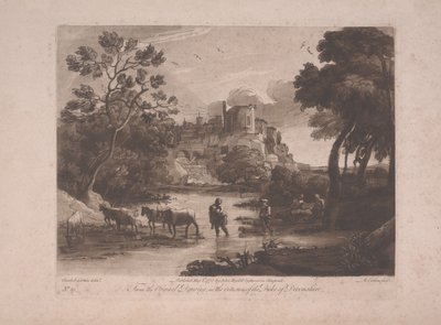 Vue de Tivoli au coucher du soleil, publiée en 1775 - Richard Earlom