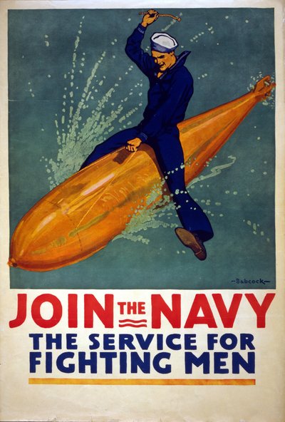 Rejoindre la marine", vers 1917 (lithographie en couleur) - Richard Fayerweather Babcock