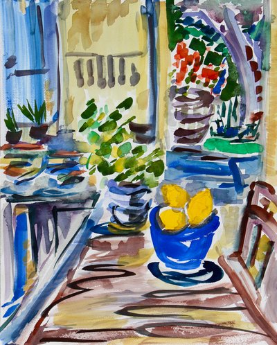 Citrons dans un bol bleu, 2021 - Richard Fox