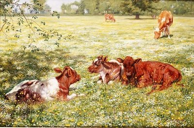 Veaux au printemps - Richard Henry Brock