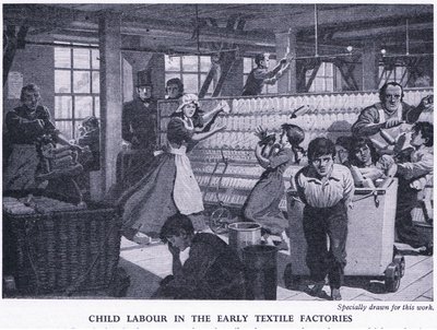 Travail des enfants dans les premières usines textiles, vers 1950 - Richard Henry Brock