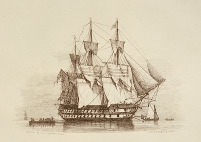 Canopus 80 canons Première classe 2e rang, vers 1849 - Richard Henry Nibbs