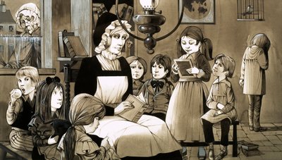Une "Dame école" des années 1830 (gouache sur papier) - Richard Hook