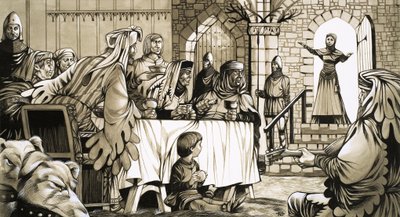 Une annonce est faite dans la grande salle du château - Richard Hook