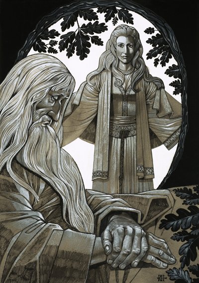 Merlin et Vivian, la fée Dame du Lac - Richard Hook