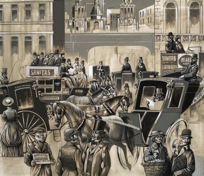 Scène de rue victorienne - Richard Hook