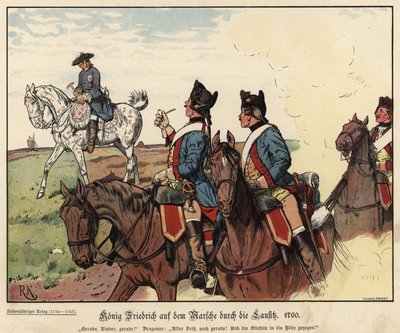 Frédéric le Grand de Prusse en marche à travers la Lusace - Richard Knoetel