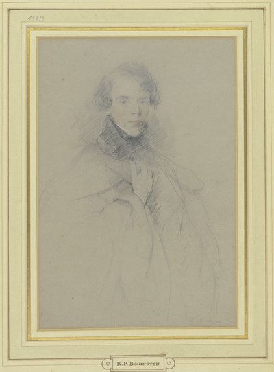 Autoportrait en manteau, portrait en buste à mi-cuisses - Richard Parkes Bonington