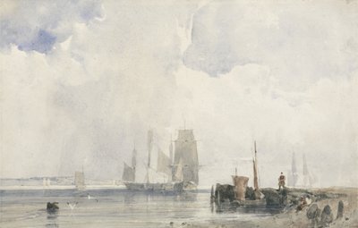 Navires sur un estuaire - Richard Parkes Bonington