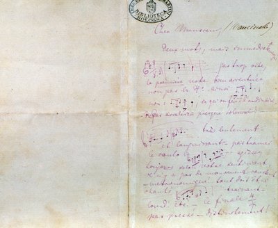 Lettre manuscrite de Richard Wagner à Luigi Mancinelli, 10 décembre - Richard Wagner