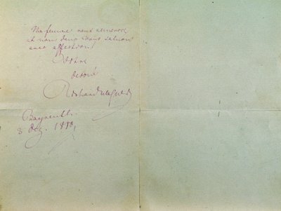Lettre manuscrite de Richard Wagner à Luigi Mancinelli, 3 décembre - Richard Wagner