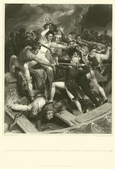 Conflit du contre-amiral Nelson dans sa barge avec un lancement espagnol - Richard Westall