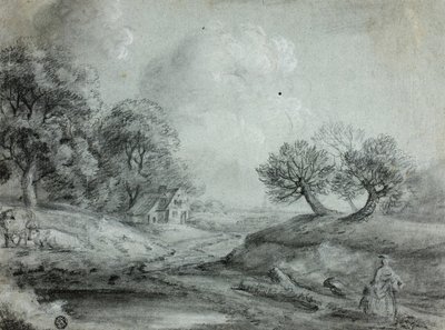 Paysage avec femme et vaches (recto); Esquisse d