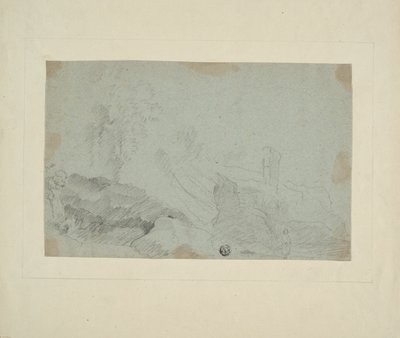 Paysage rocheux avec personnage debout - Richard Wilson