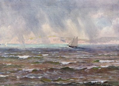 Une rafale soudaine, baie de Cardigan (lithographie en couleur) - Robert (after) Fowler