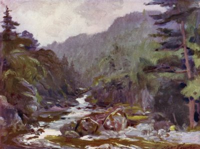 Pont du mineur sur la rivière Llugwy (lithographie en couleur) - Robert (after) Fowler