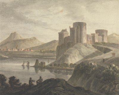 Château avec figures dans un paysage classique - Robert Adam